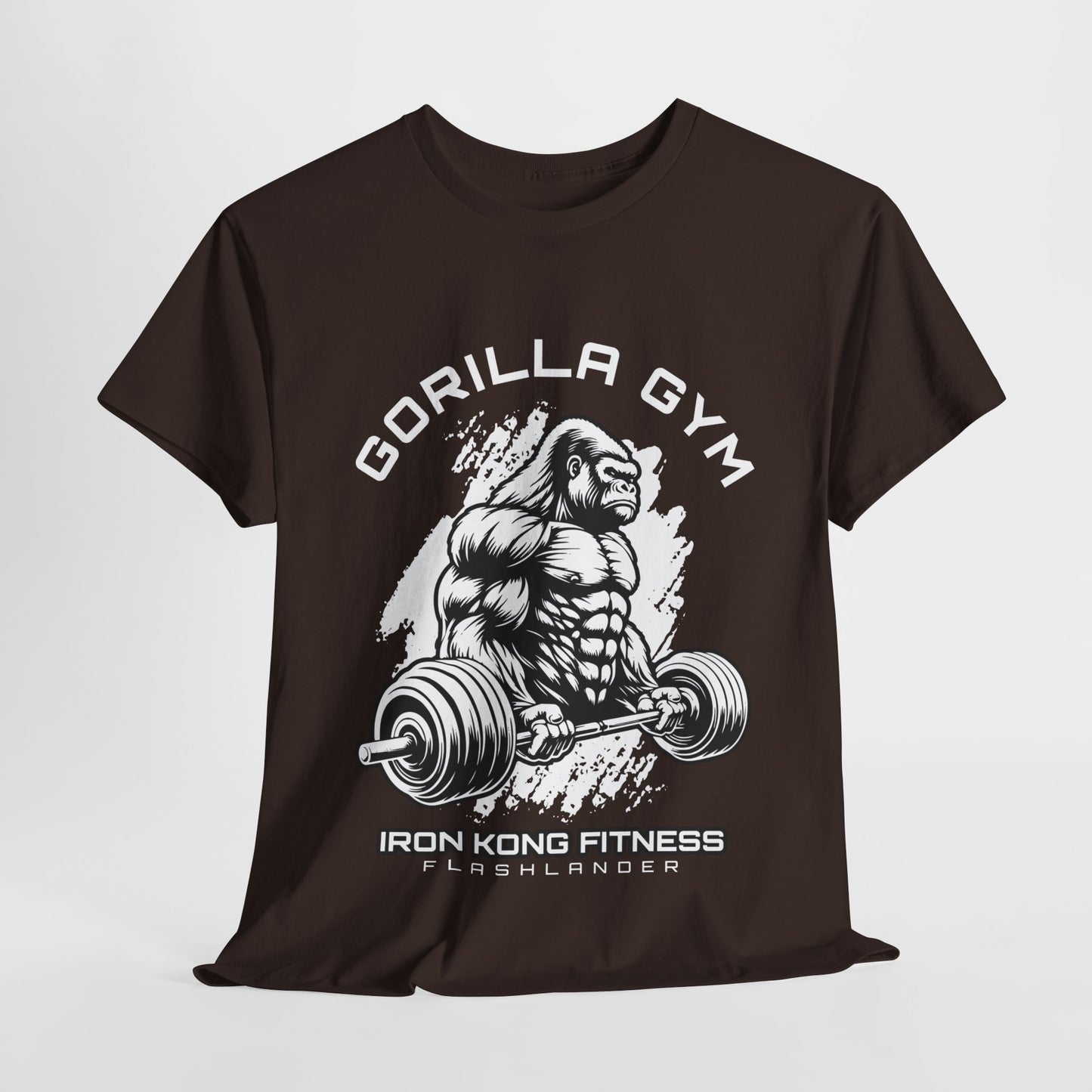 T-shirt de sport Gorilla Flashlander en coton unisexe, noir anthracite, graphique de performance