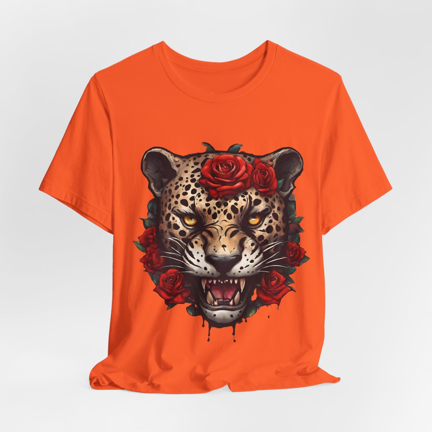 Jaguar Flames and Roses Graphic Tee Flashlander