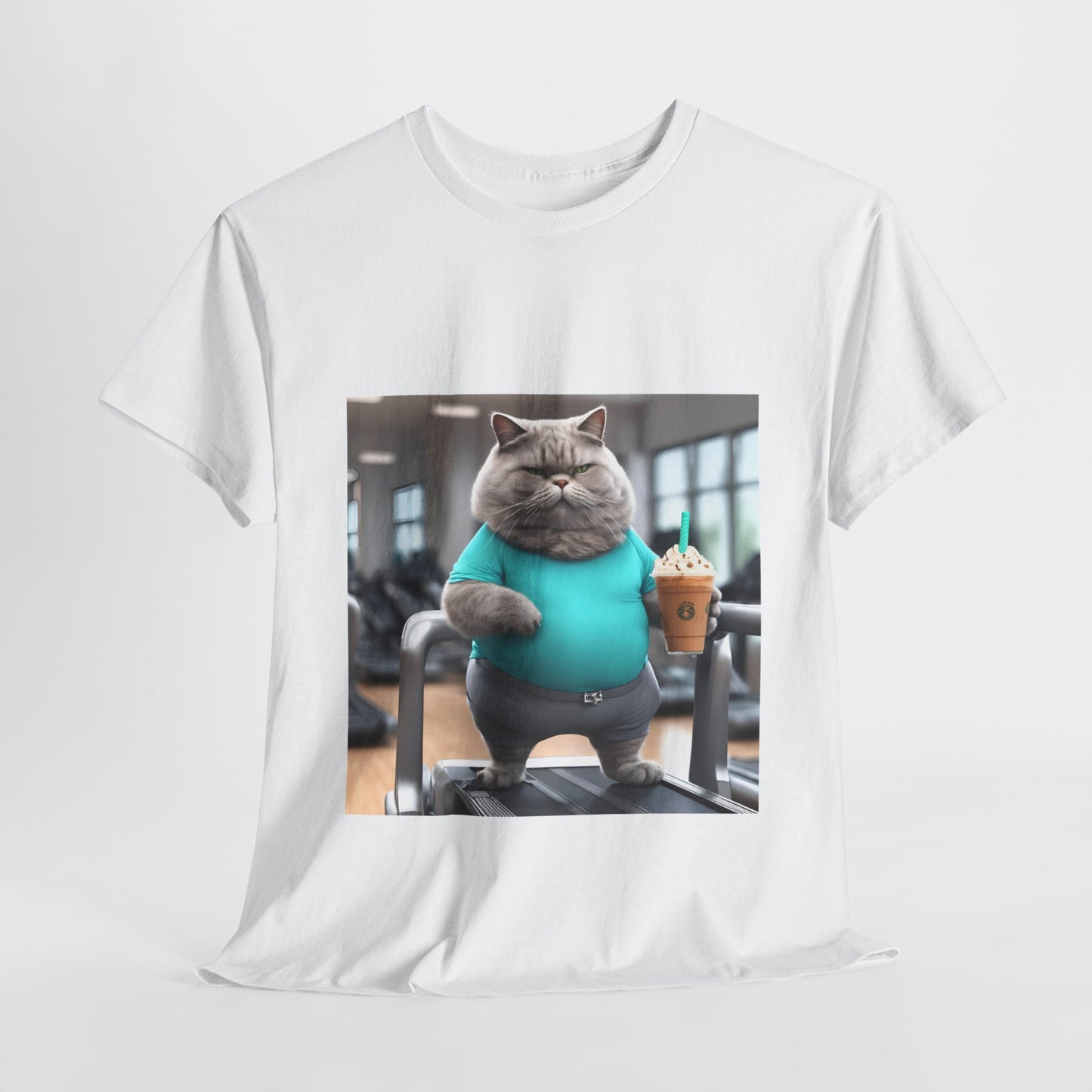 Funny Fat Cat On The Treadmill - Flashlander Gym Shirt