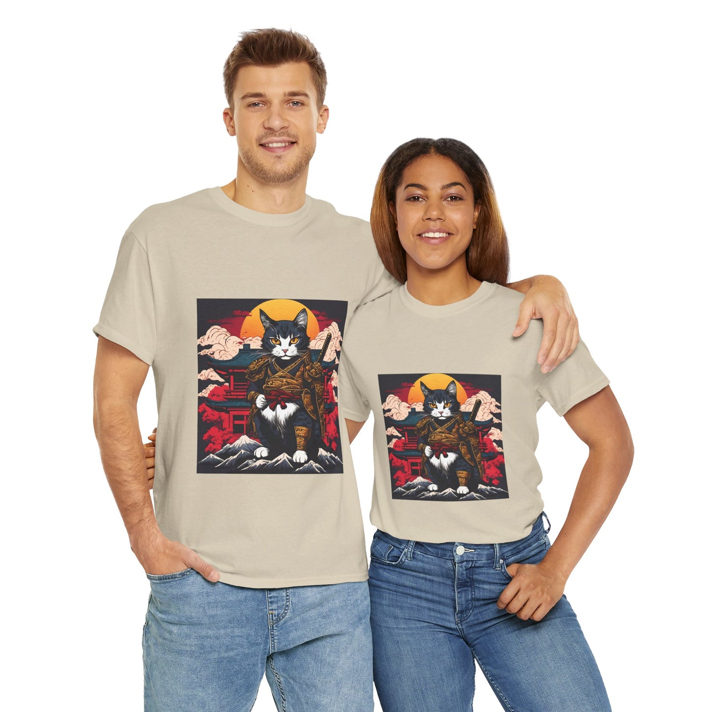 Samurai Cat Cartoon Anime - Flashlander Gym Shirt