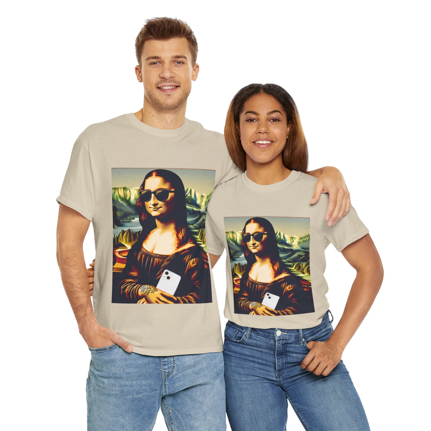 Camiseta deportiva de Flashlander: Mona Lisa moderna y divertida 