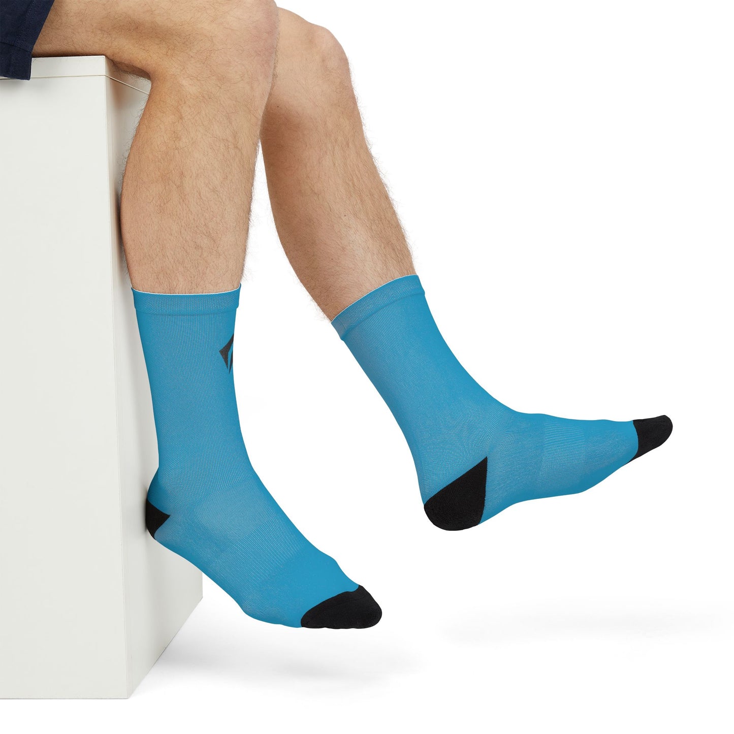 Flashlander Thunder Crew Sports Socks Blue Aqua Turquoise