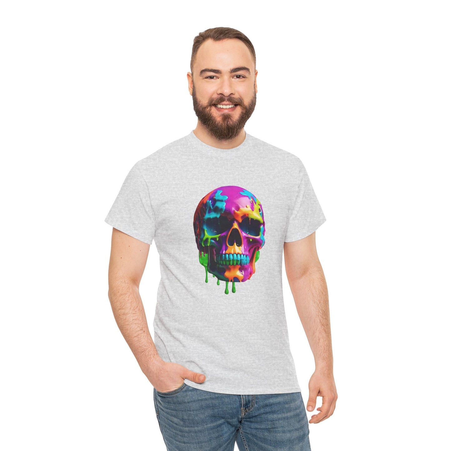 Camiseta con calavera de fusión de neón Flashlander