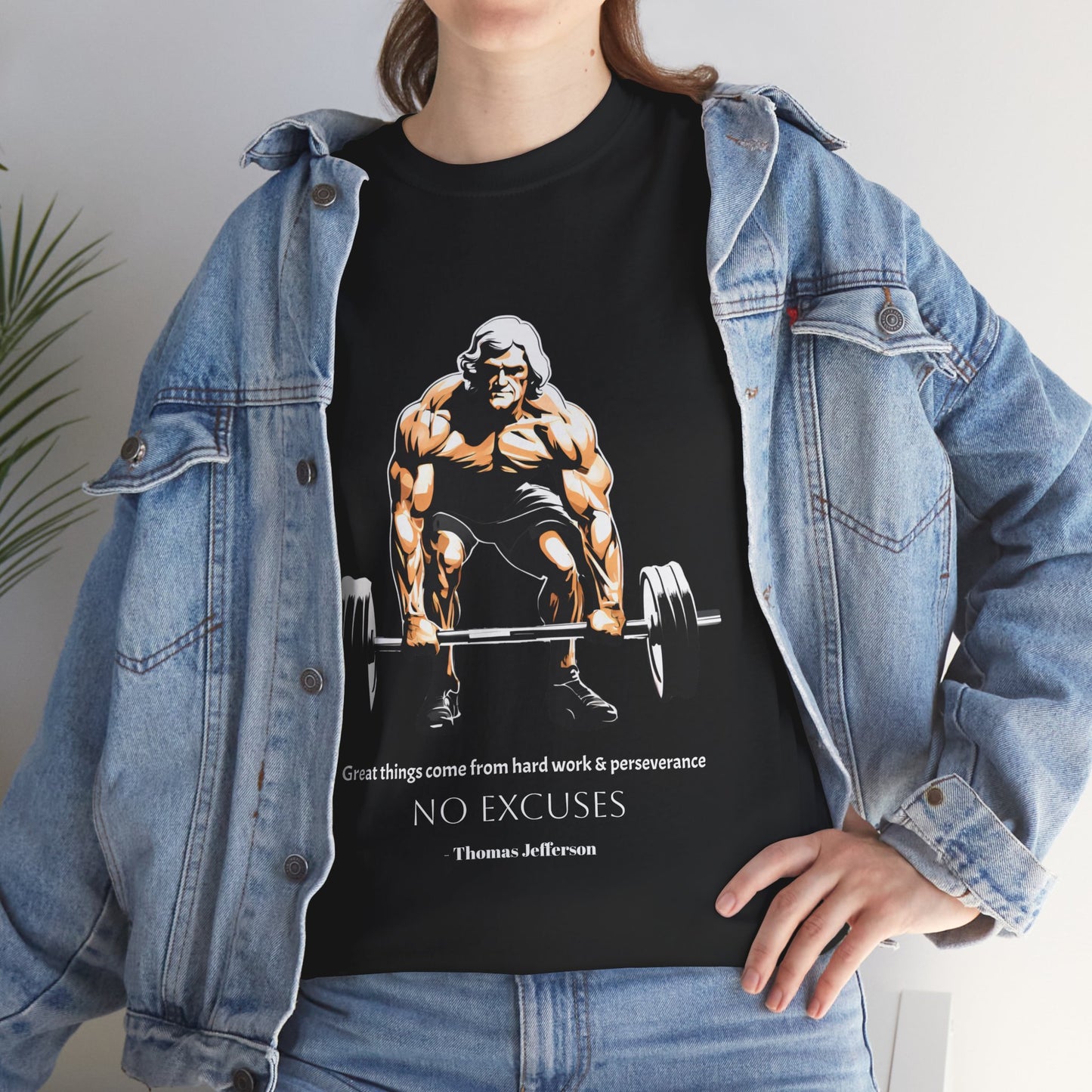 Thomas Jefferson Bodybuilder Shirt - Flashlander Great Things Come From Hard Work And Perseverance, No excuses Graphic Tee