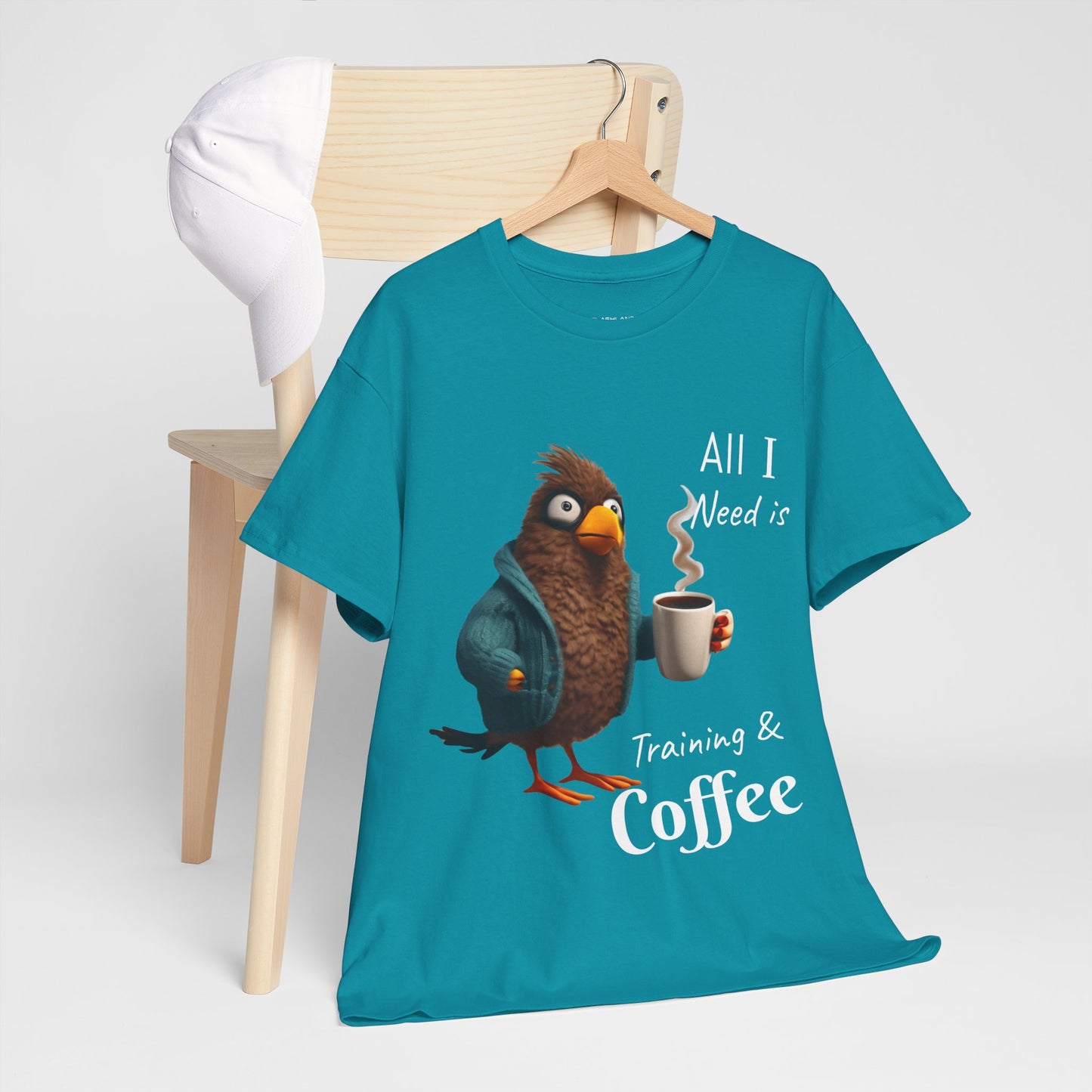 Camiseta con el mensaje "Todo lo que necesito es entrenamiento y café" - Camiseta de gimnasio Flashlander