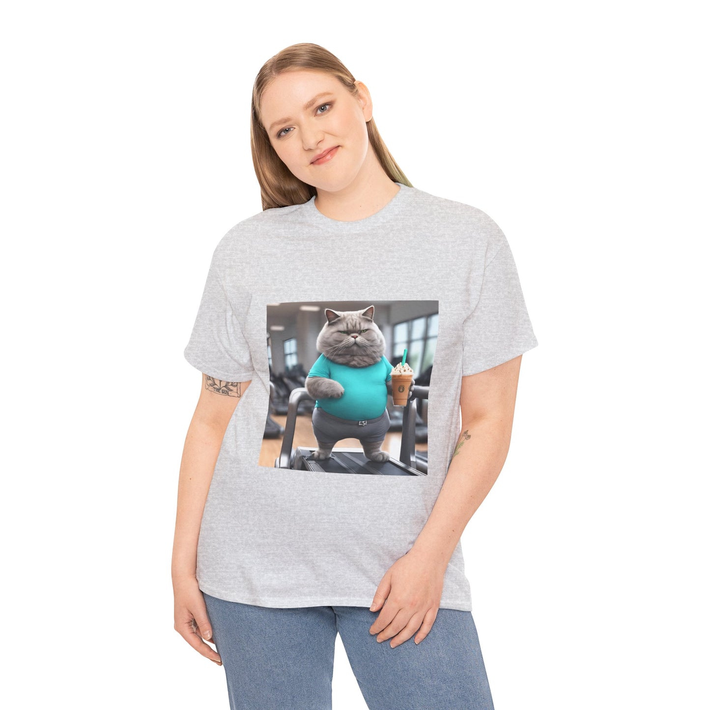 Funny Fat Cat On The Treadmill - Flashlander Gym Shirt