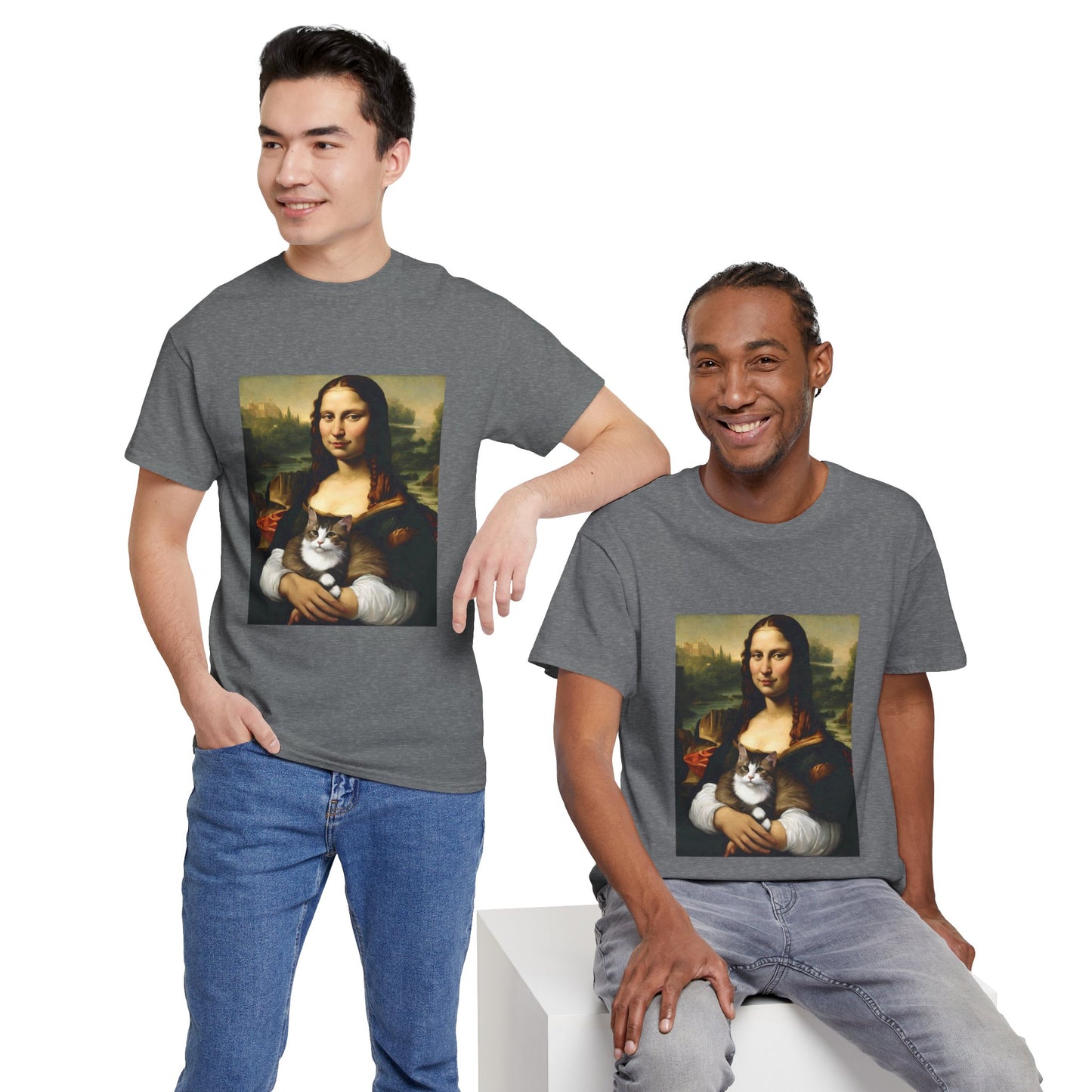 Mona Lisa with Cat - Flashlander Gym Shirt