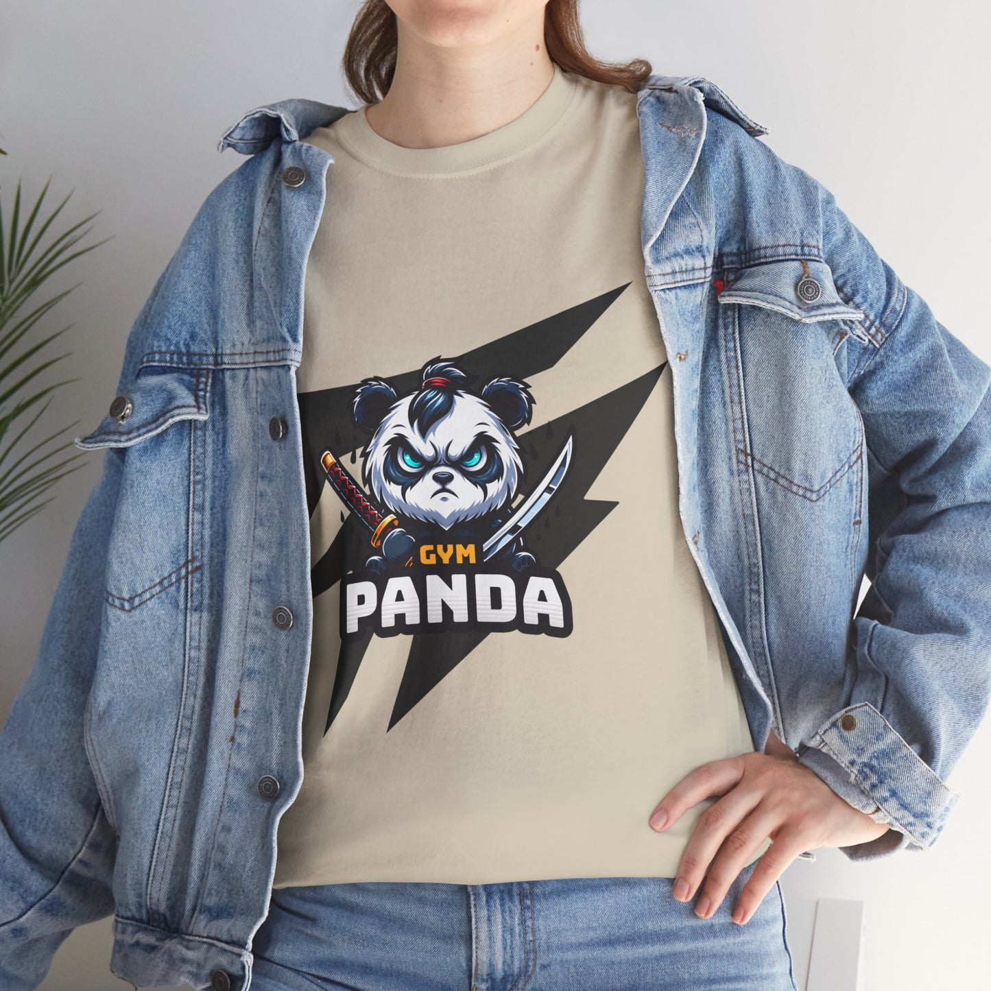 Panda Gym Samurai Shirt Flashlander Performance T-Shirt Cotton Unisex Charcoal Black Graphic Tee