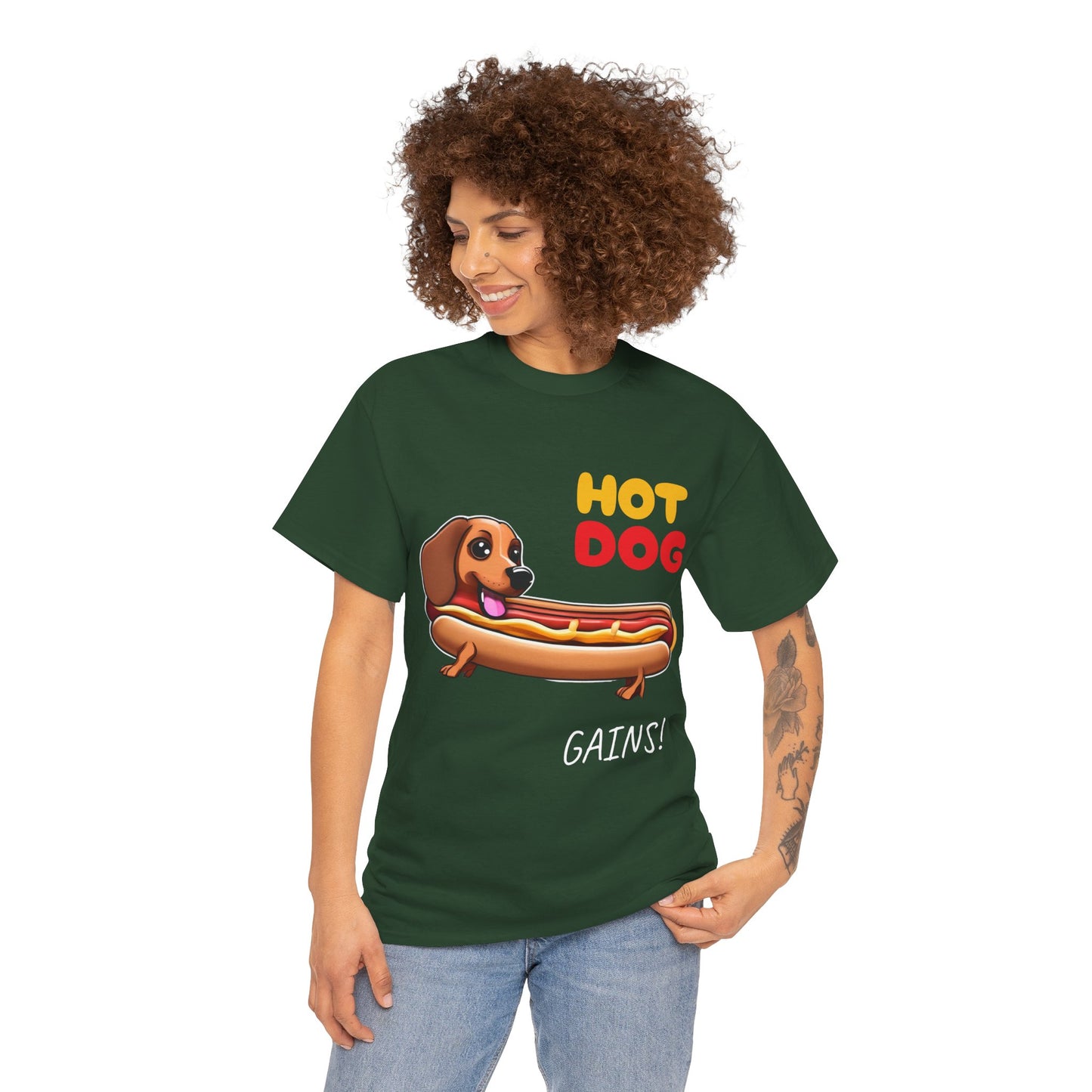 Hot Dog Gains Dachshund Dog - Flashlander Gym Shirt