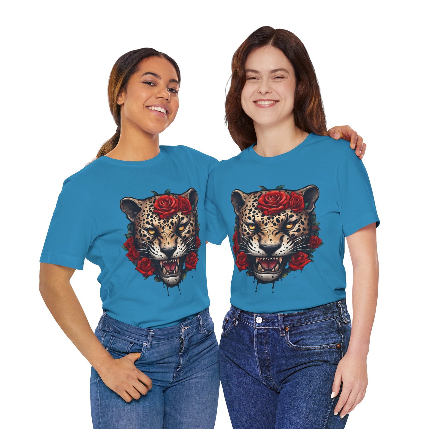 Jaguar Flames and Roses Graphic Tee Flashlander