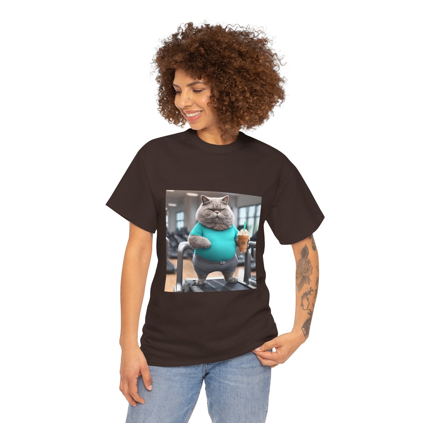 Funny Fat Cat On The Treadmill - Flashlander Gym Shirt