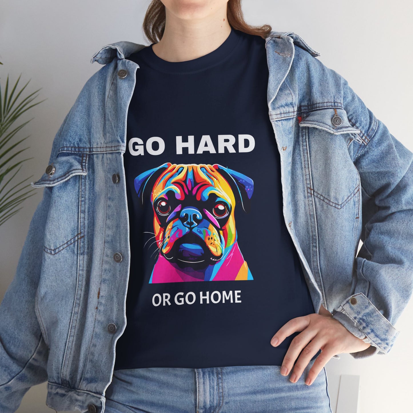 Pug Dog Pop Art  - Go Hard Or Go Home Flashlander Gym Shirt