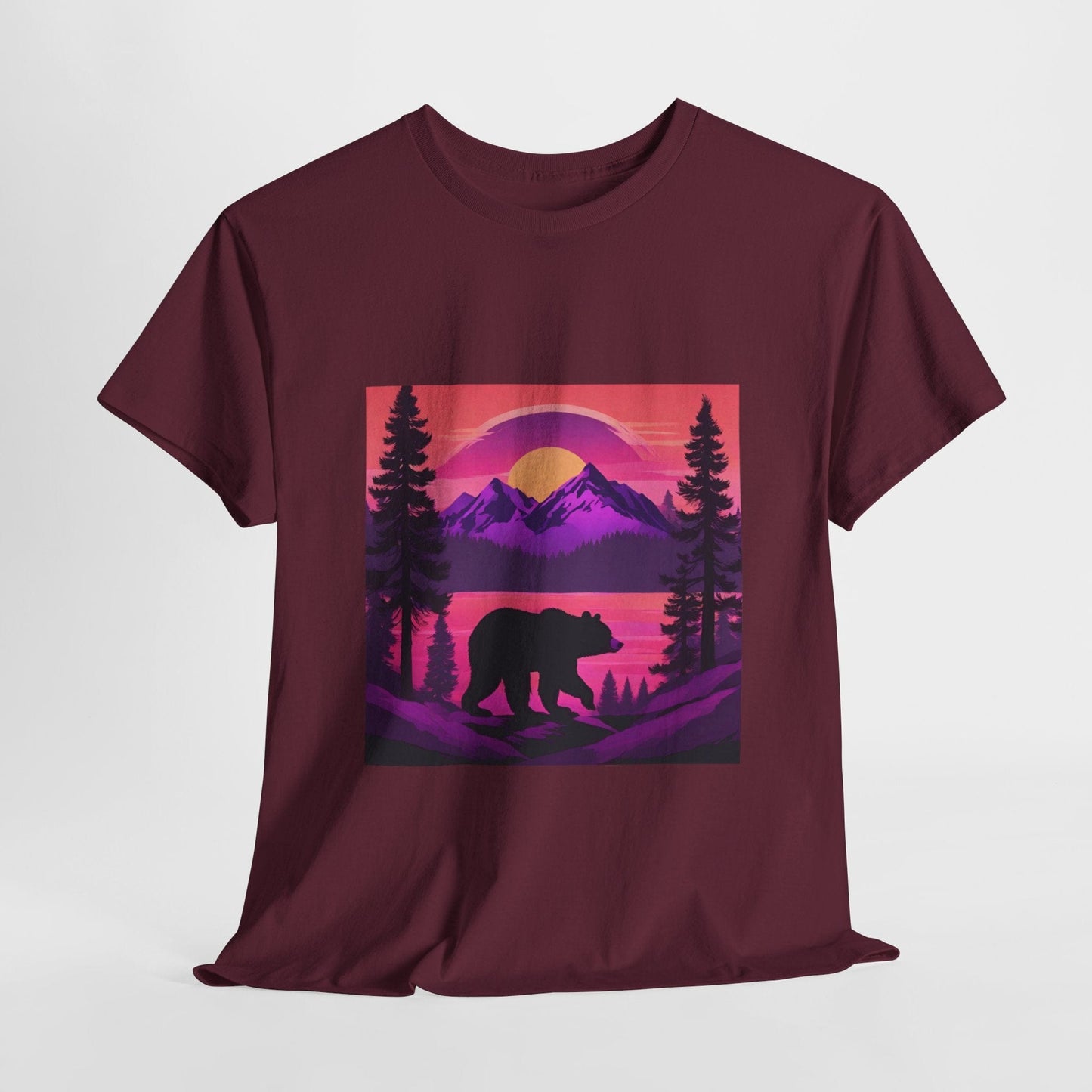 Bear Majestic Sunset Graphic Tee Flashlander