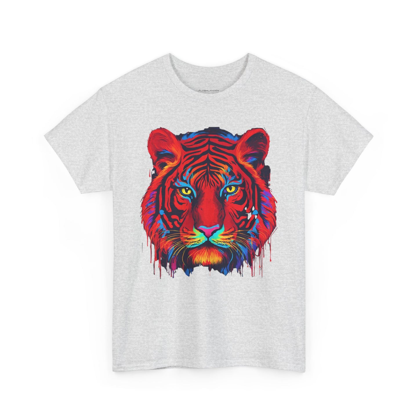 Majestuosa camiseta de Flashlander con diseño pop art de tigre rojo