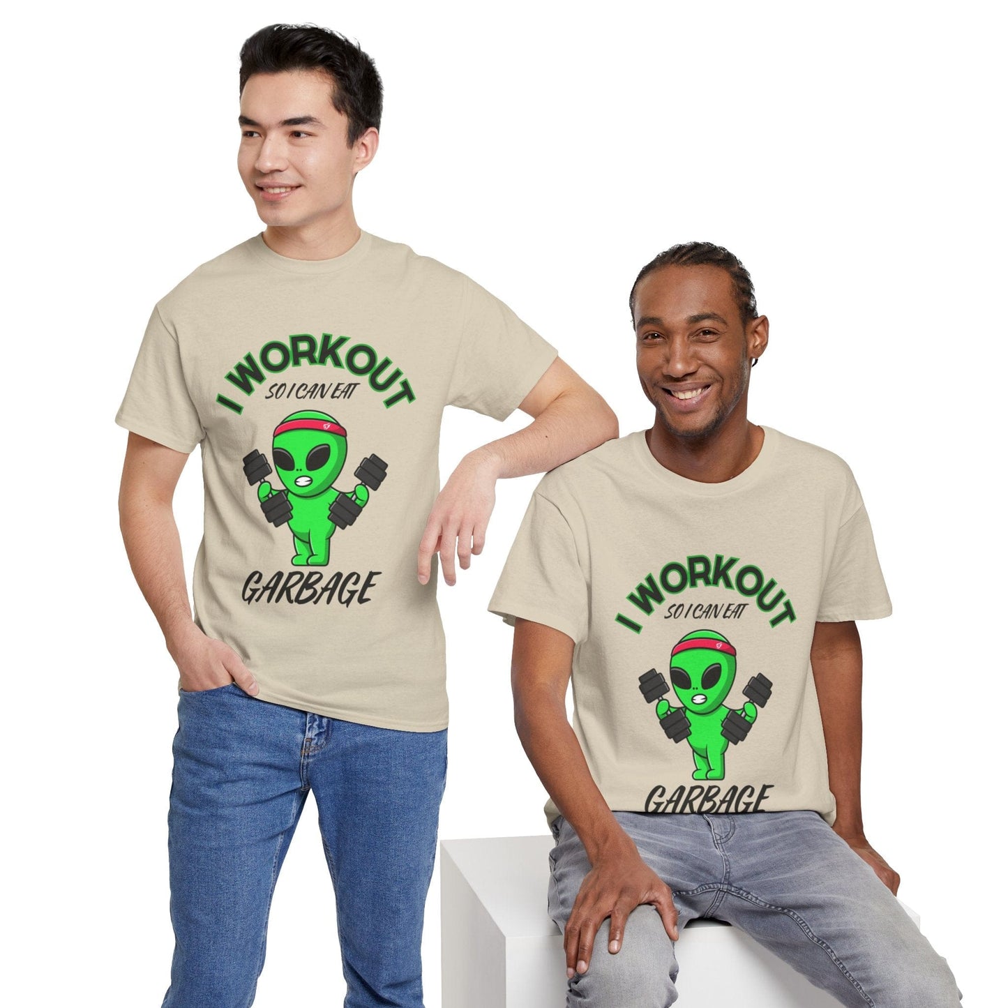 Alien I Workout So I Can Eat Garbage Graphic Tee Flashlander