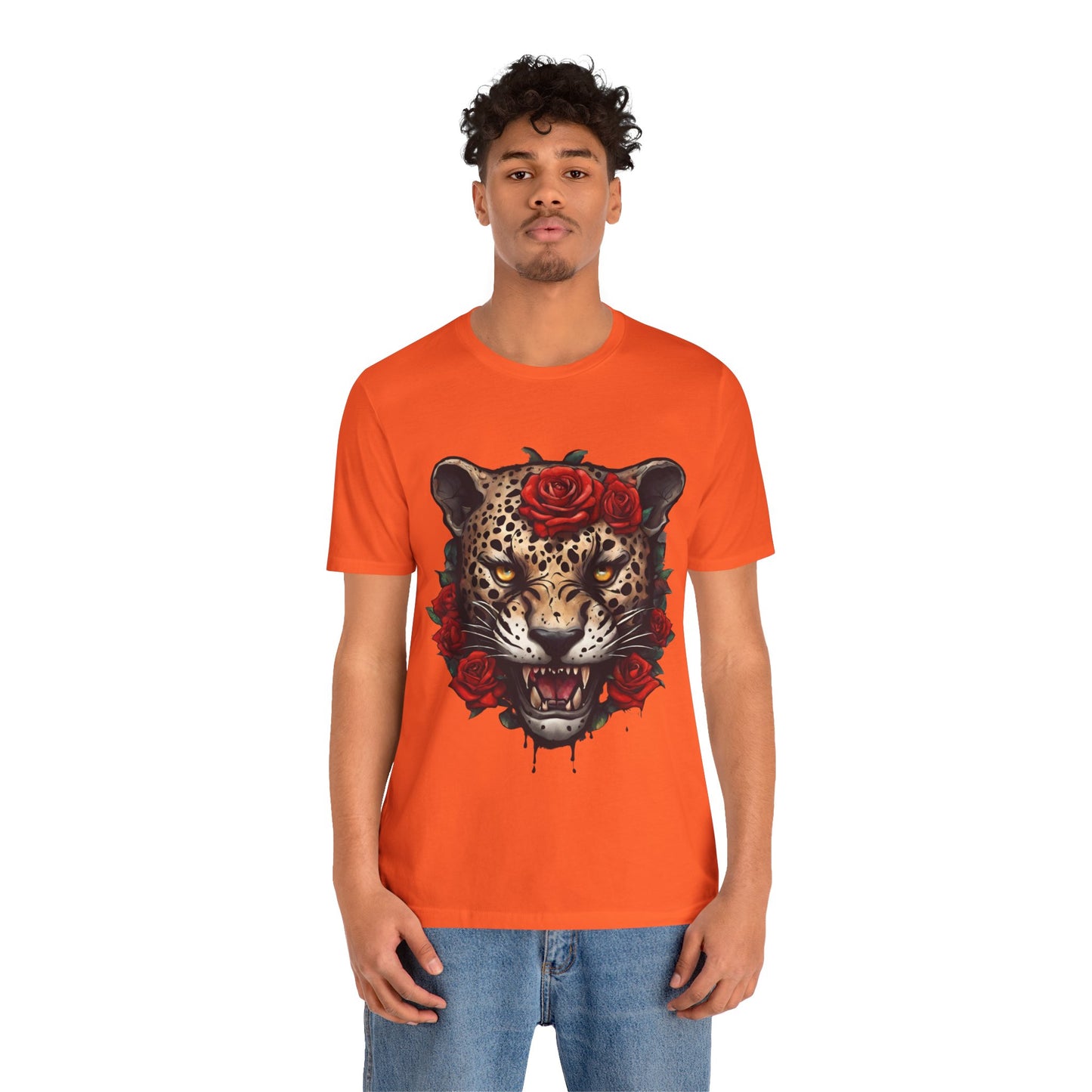 Jaguar Flames and Roses Graphic Tee Flashlander