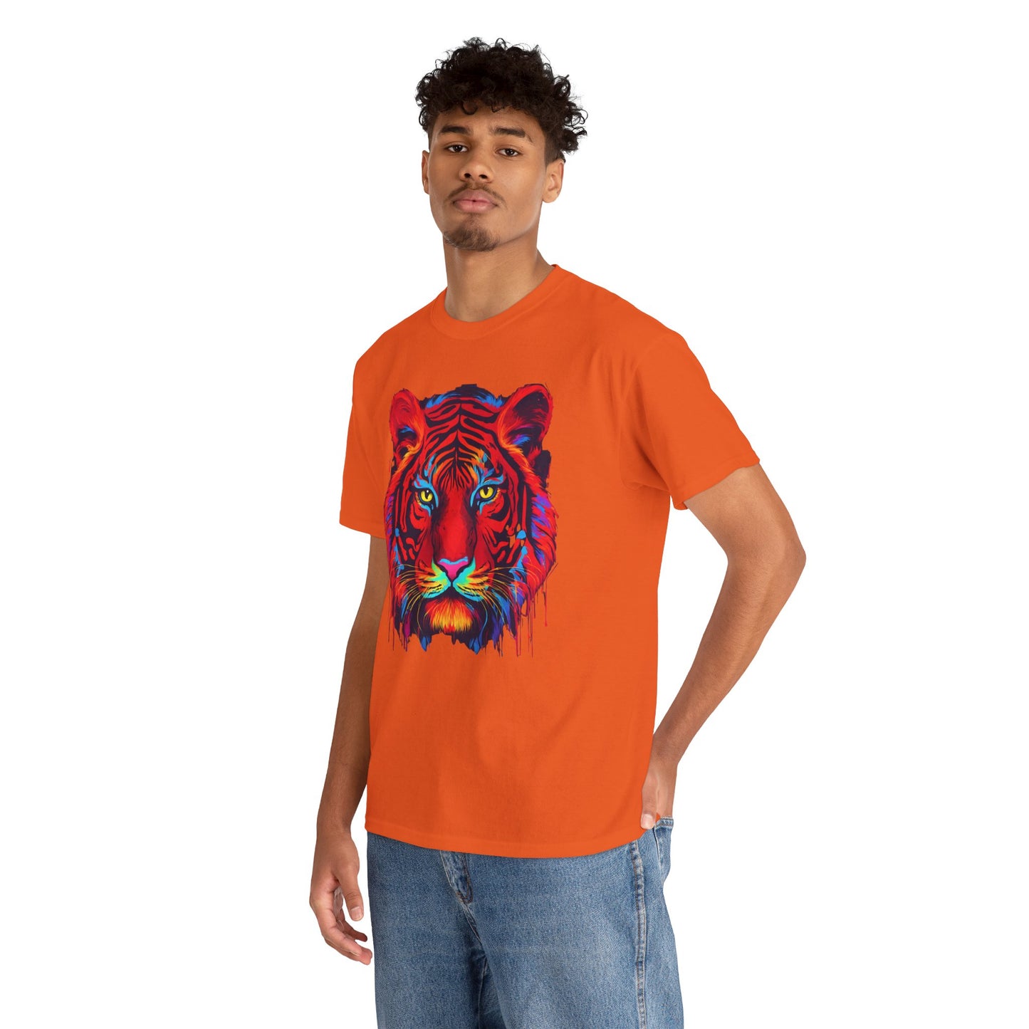 Majestuosa camiseta de Flashlander con diseño pop art de tigre rojo