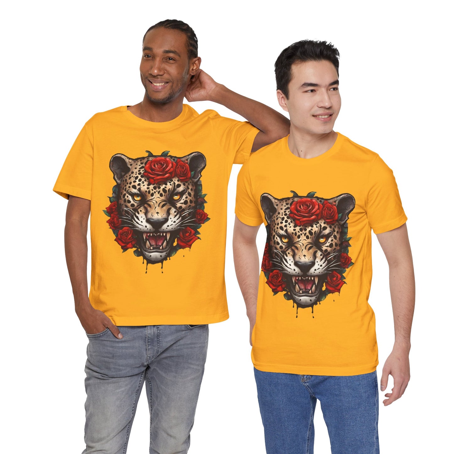 Jaguar Flames and Roses Graphic Tee Flashlander