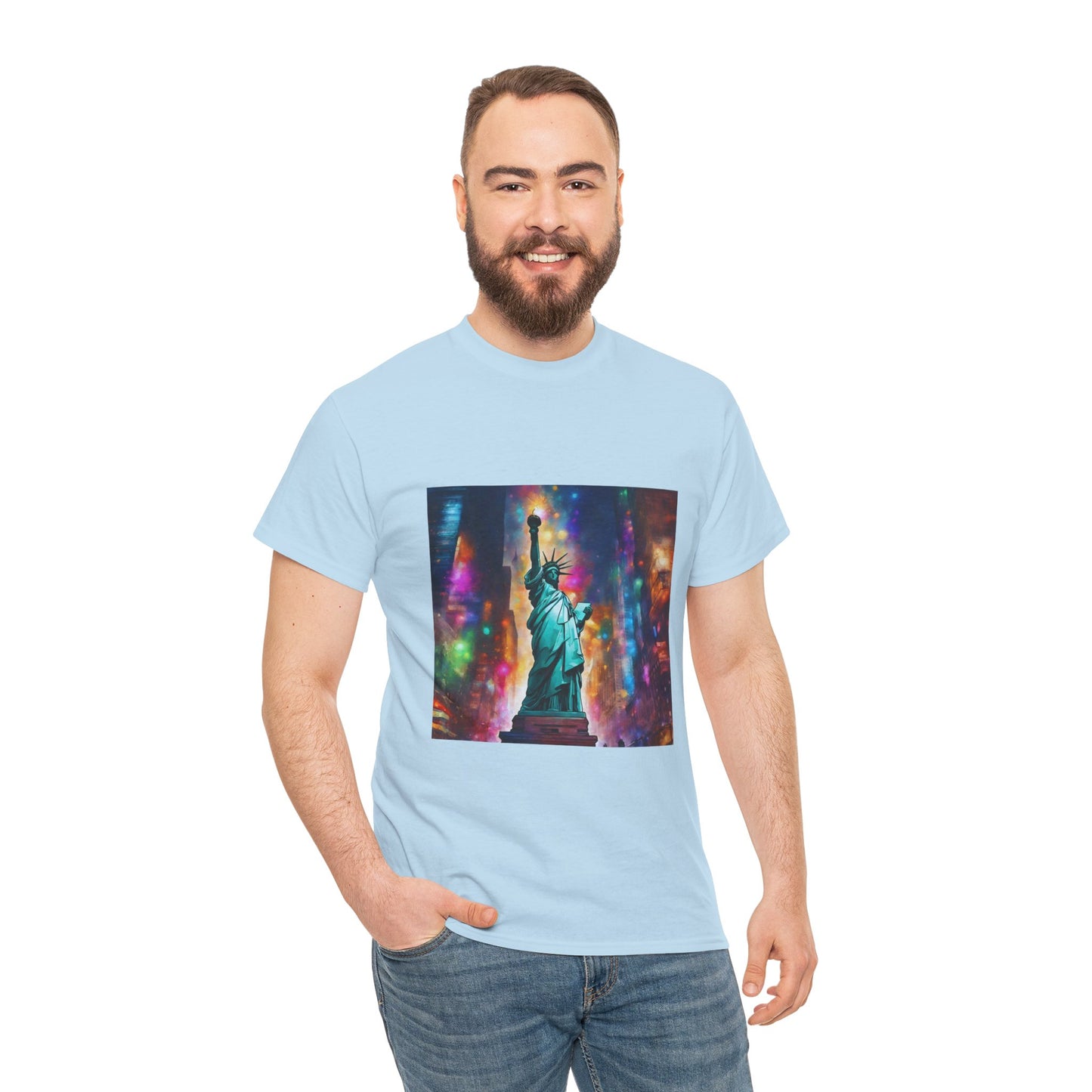 The Statue of Liberty in the Heart of New York Graphic Tee Flashlander