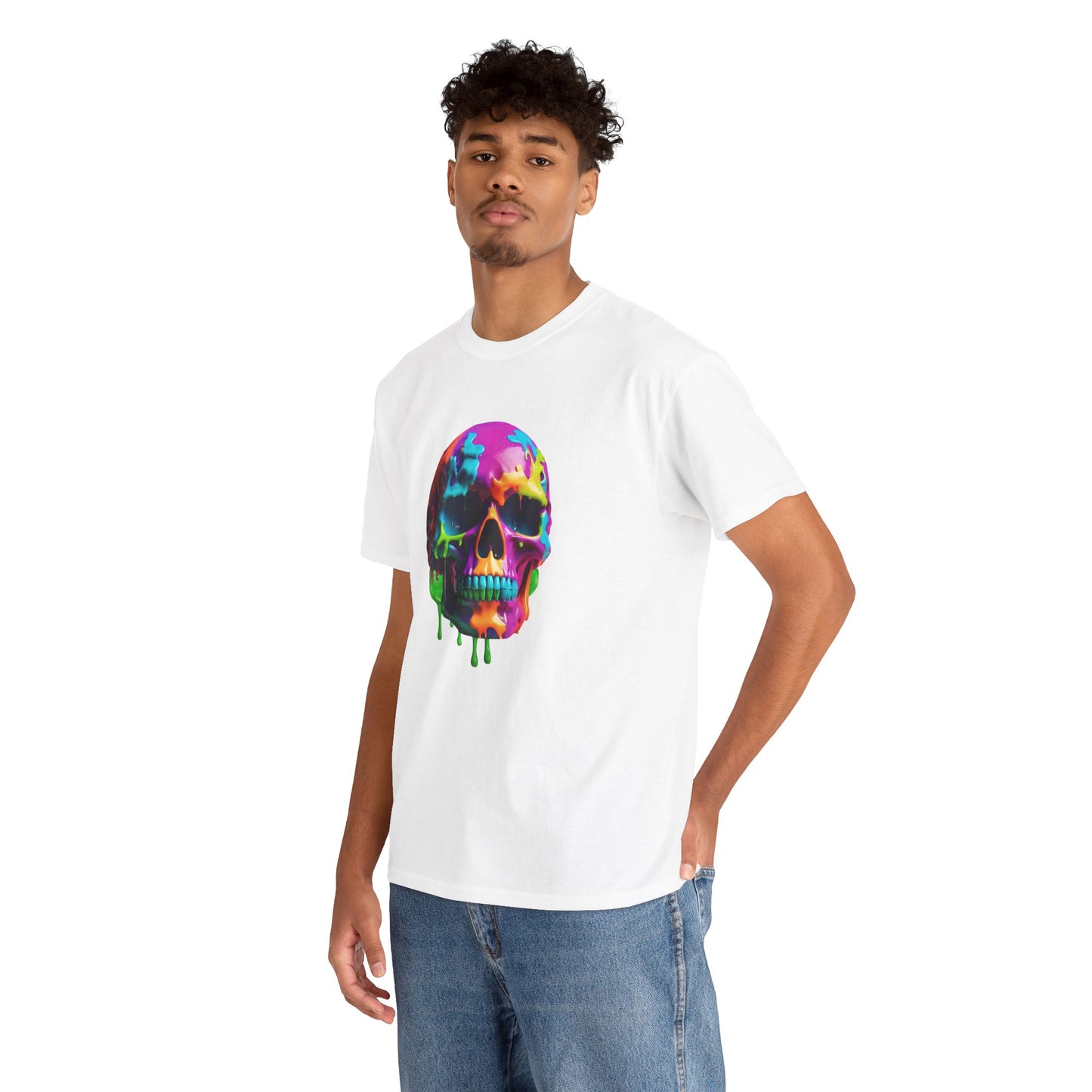 Camiseta con calavera de fusión de neón Flashlander