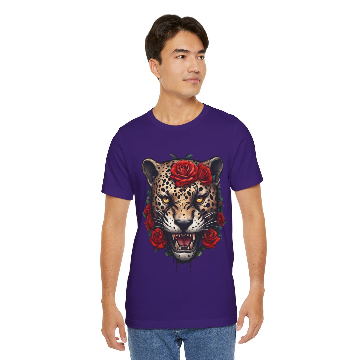 Jaguar Flames and Roses Graphic Tee Flashlander