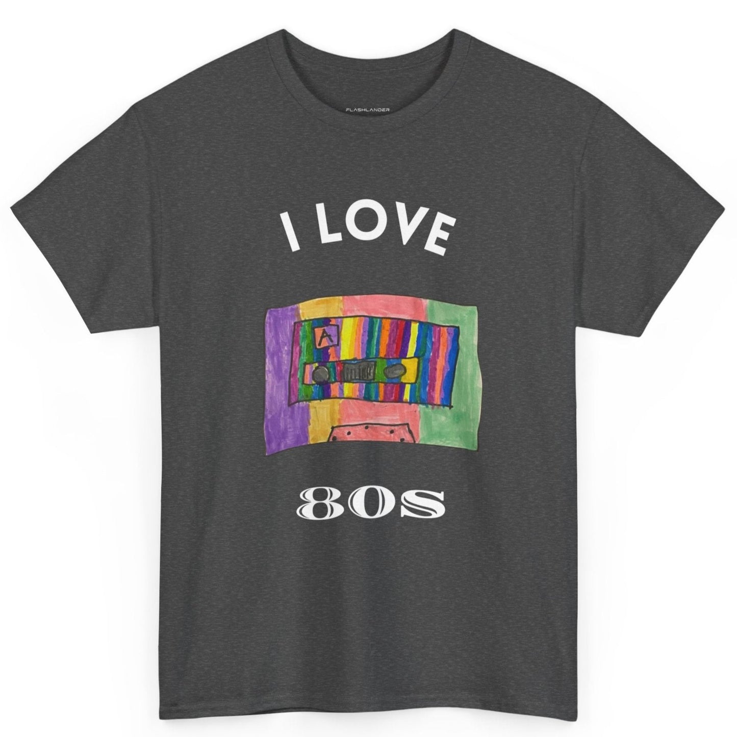 Retro Vibes Art Pop Cassette Tape I Love 80's - Flashlander Gym Shirt