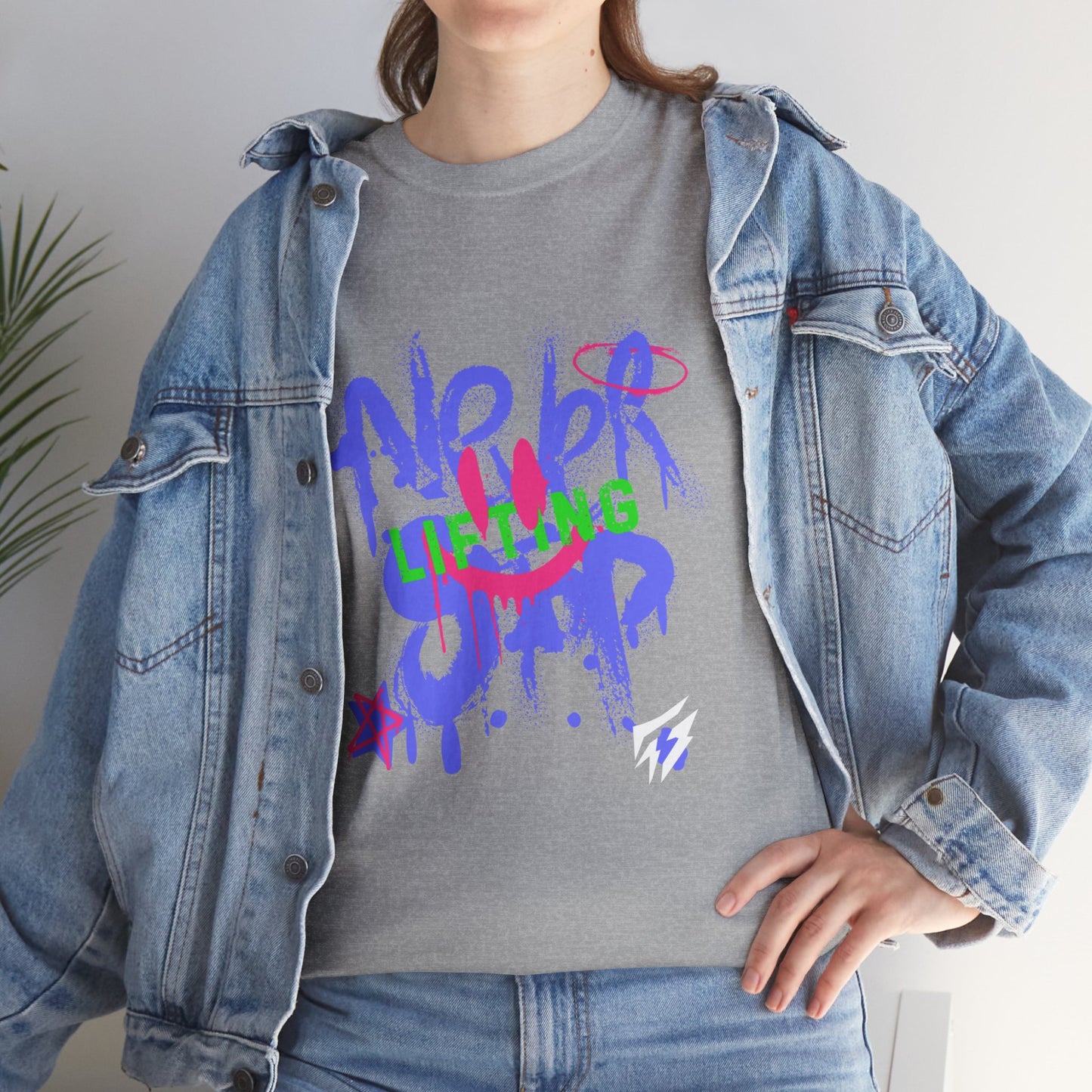 T-shirt de sport Graffiti Flashlander - Never Stop Lifting Gris