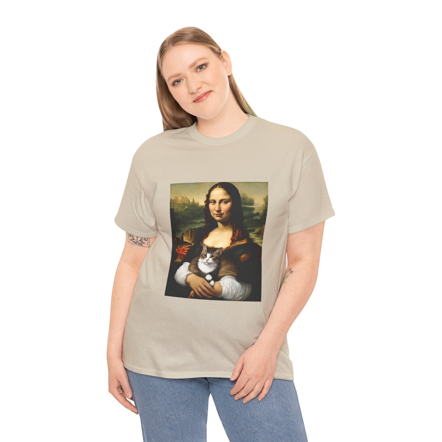 Mona Lisa with Cat - Flashlander Gym Shirt