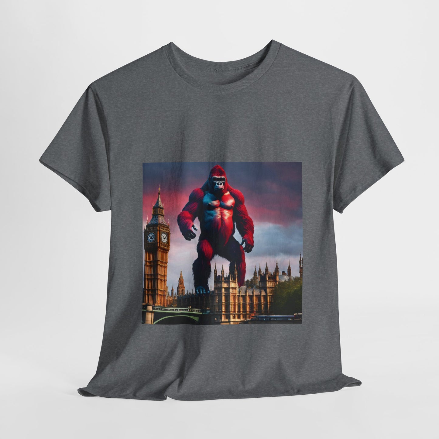 The Red Giant Gorilla Kong in the Big Ben of London Gaphic Tee Flashlander