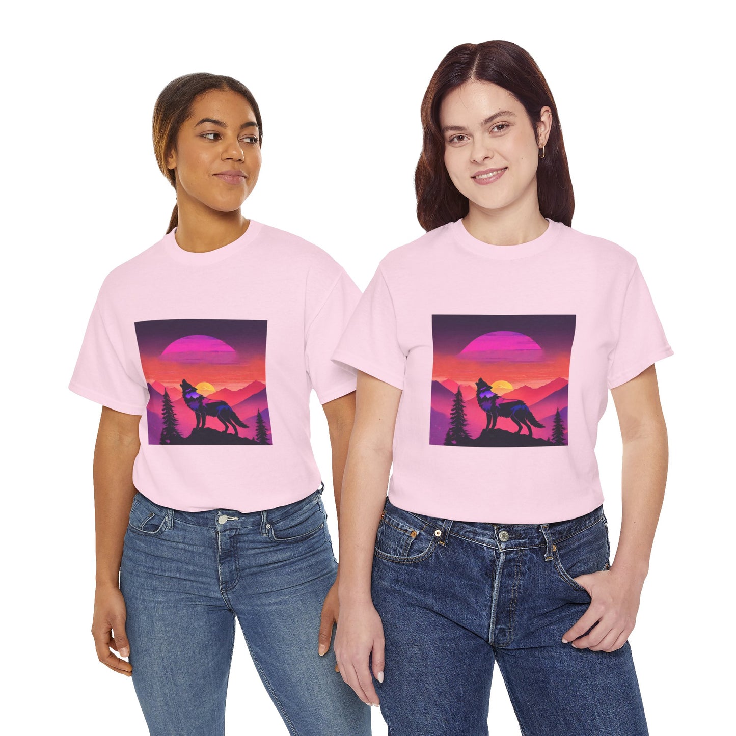 Wolf Majestic Sunset Gaphic Tee Flashlander