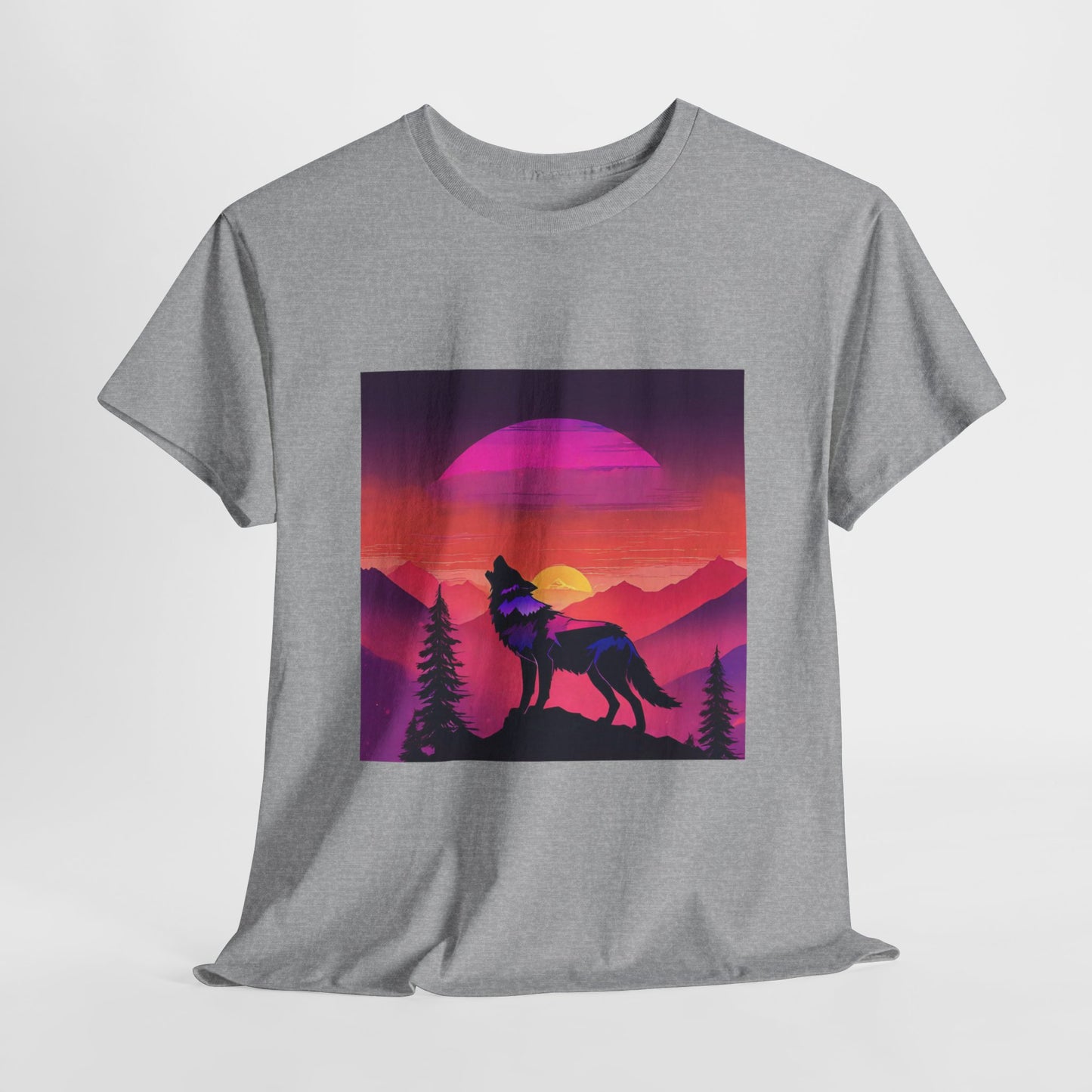 Wolf Majestic Sunset Gaphic Tee Flashlander