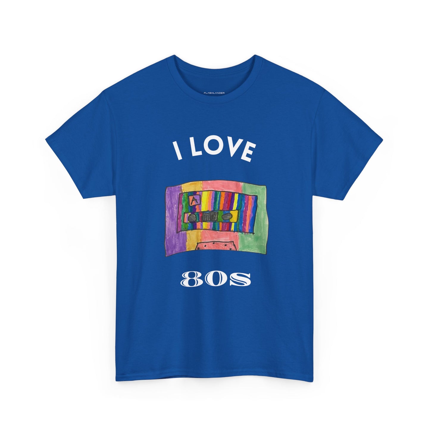 Retro Vibes Art Pop Cassette Tape I Love 80's - Flashlander Gym Shirt