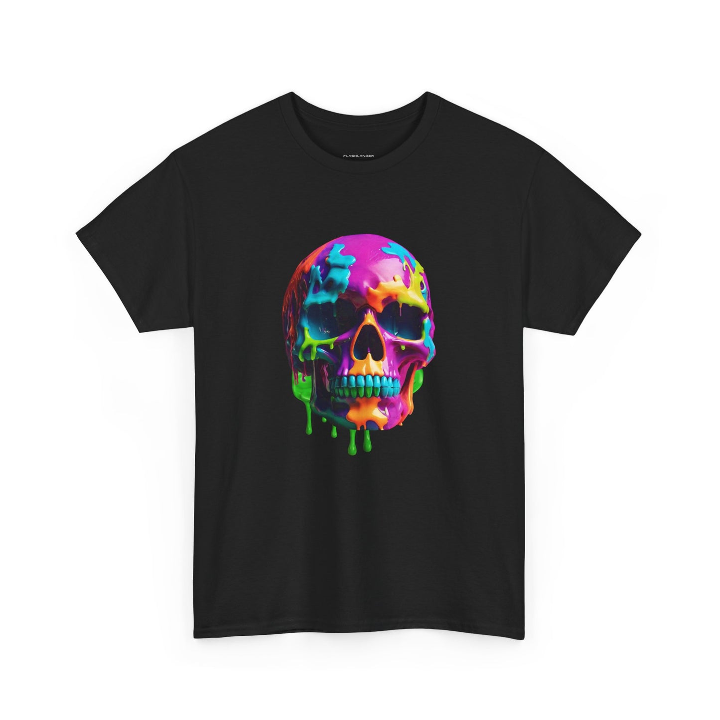 Camiseta con calavera de fusión de neón Flashlander