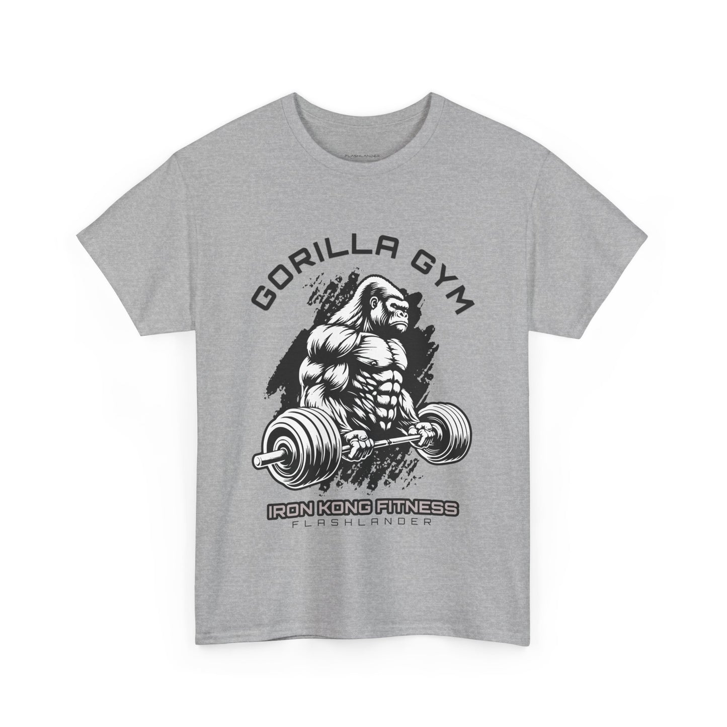 T-shirt de sport Gorilla Flashlander en coton unisexe, noir anthracite, graphique de performance