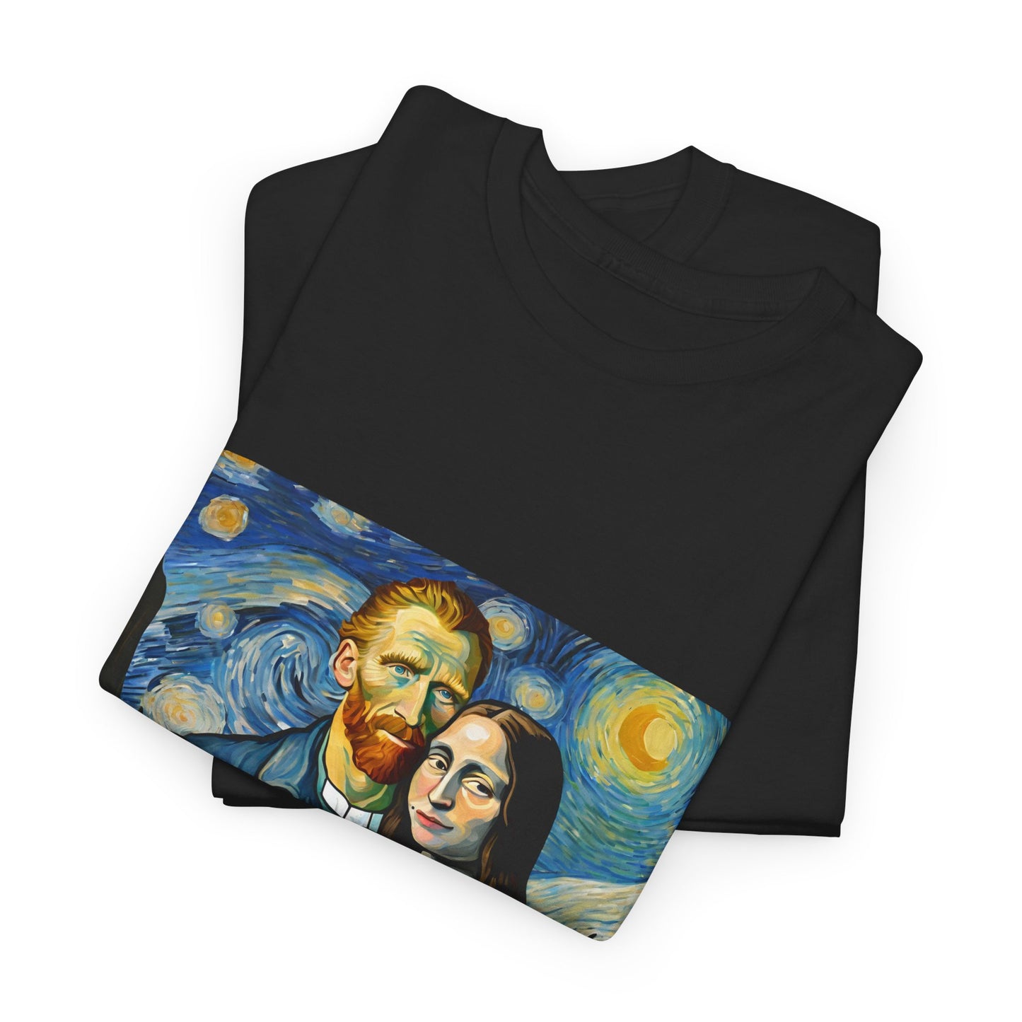 Funny Mona Lisa with Vincent Van Gogh Starry Night - Flashlander Gym Shirt