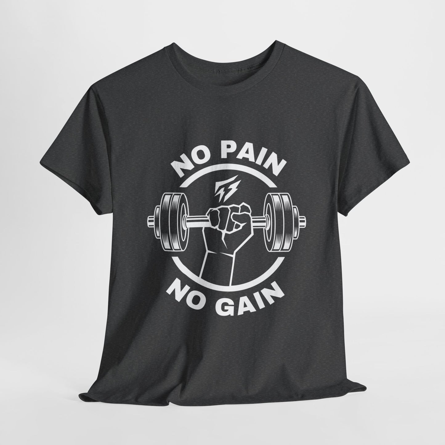 T-shirt de sport Lifting Flashlander avec citation « No Pain No Gain »