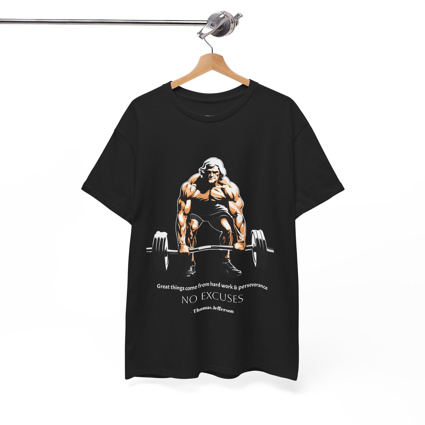 Thomas Jefferson Bodybuilder Shirt - Flashlander Great Things Come From Hard Work And Perseverance, No excuses Graphic Tee