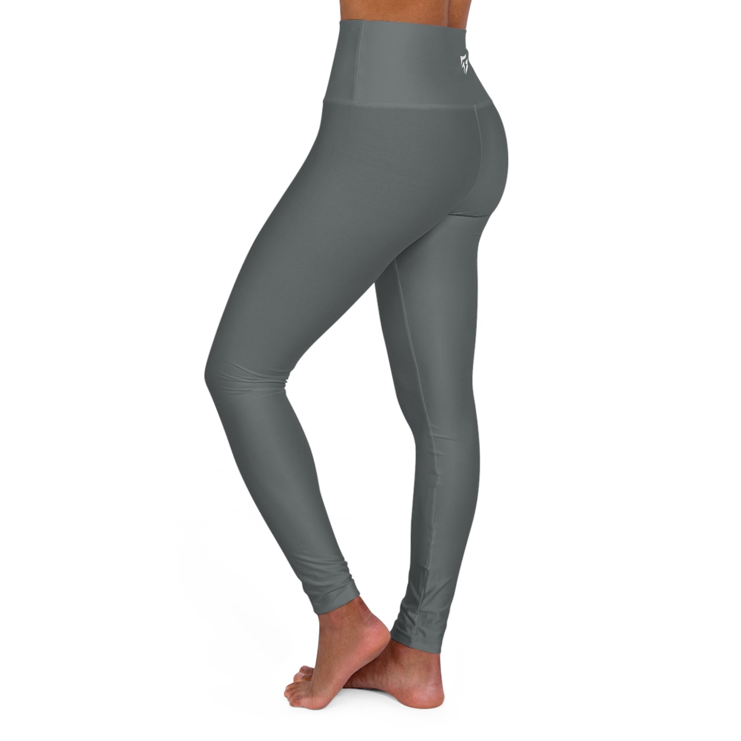 Flashlander Sportswear Zen High Waisted Yoga Leggings Dark Grey (AOP) B