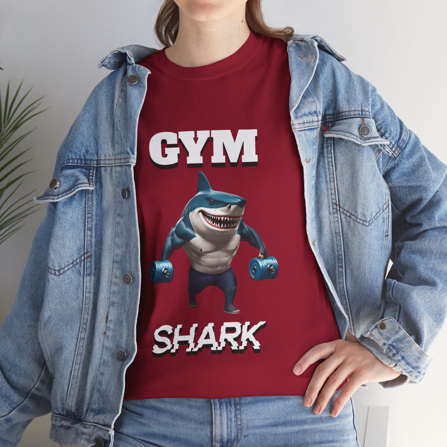 Gym Shark Performance Shirt Flashlander Cotton Unisex Charcoal Black Graphic Tee