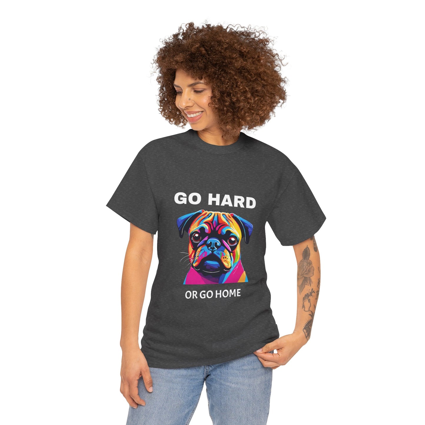 Pug Dog Pop Art  - Go Hard Or Go Home Flashlander Gym Shirt