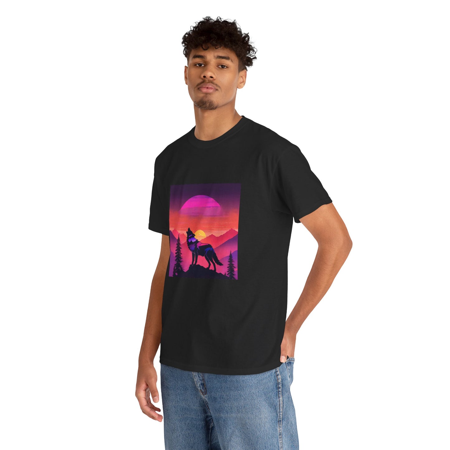 Wolf Majestic Sunset Gaphic Tee Flashlander