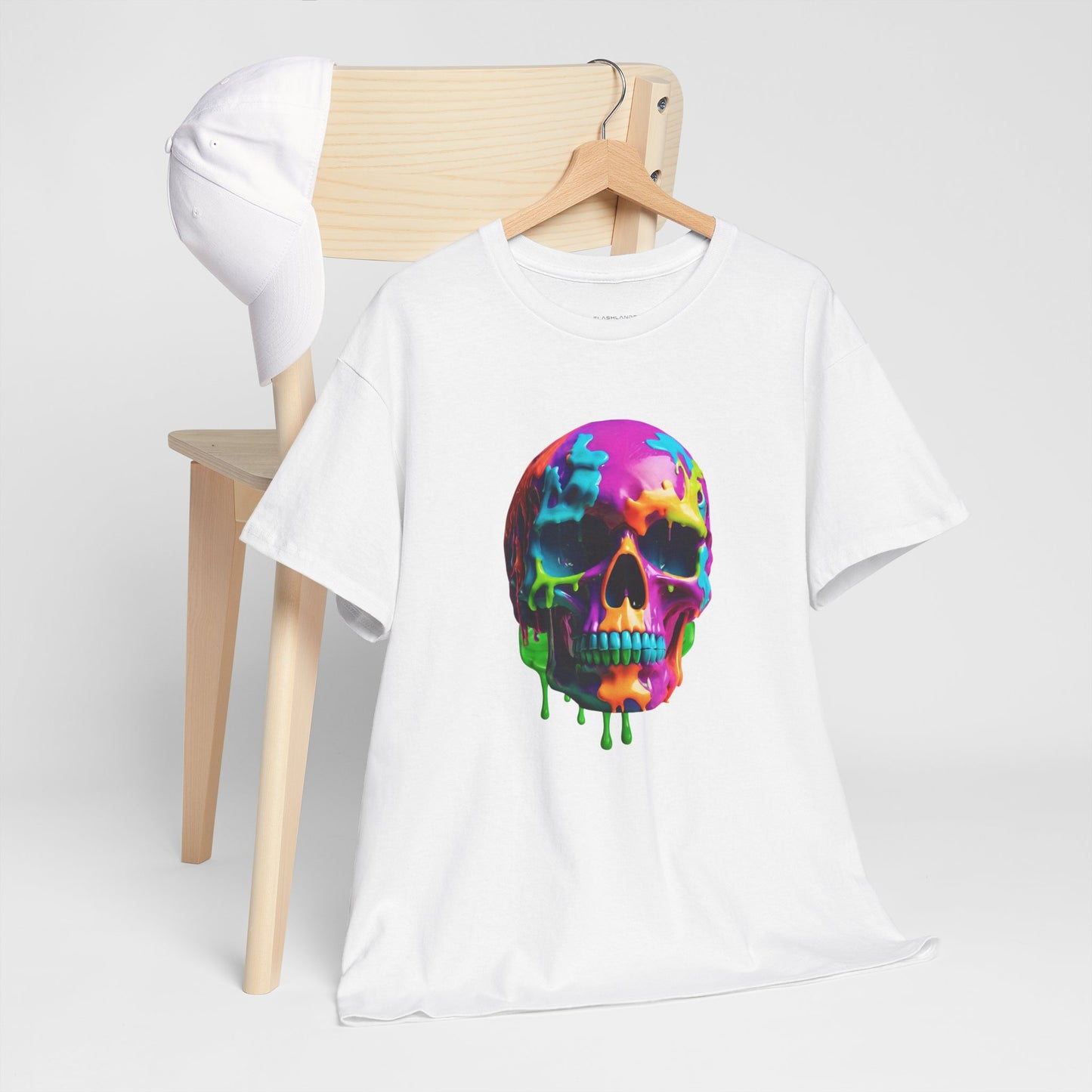 Camiseta con calavera de fusión de neón Flashlander