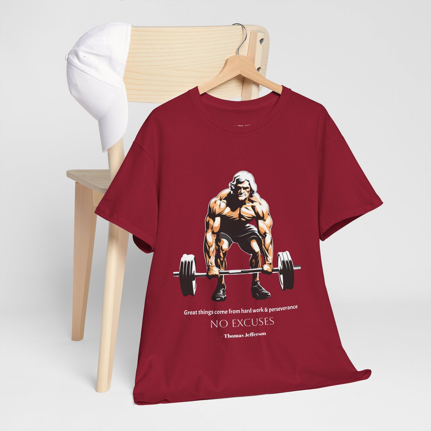 Thomas Jefferson Bodybuilder Shirt - Flashlander Great Things Come From Hard Work And Perseverance, No excuses Graphic Tee