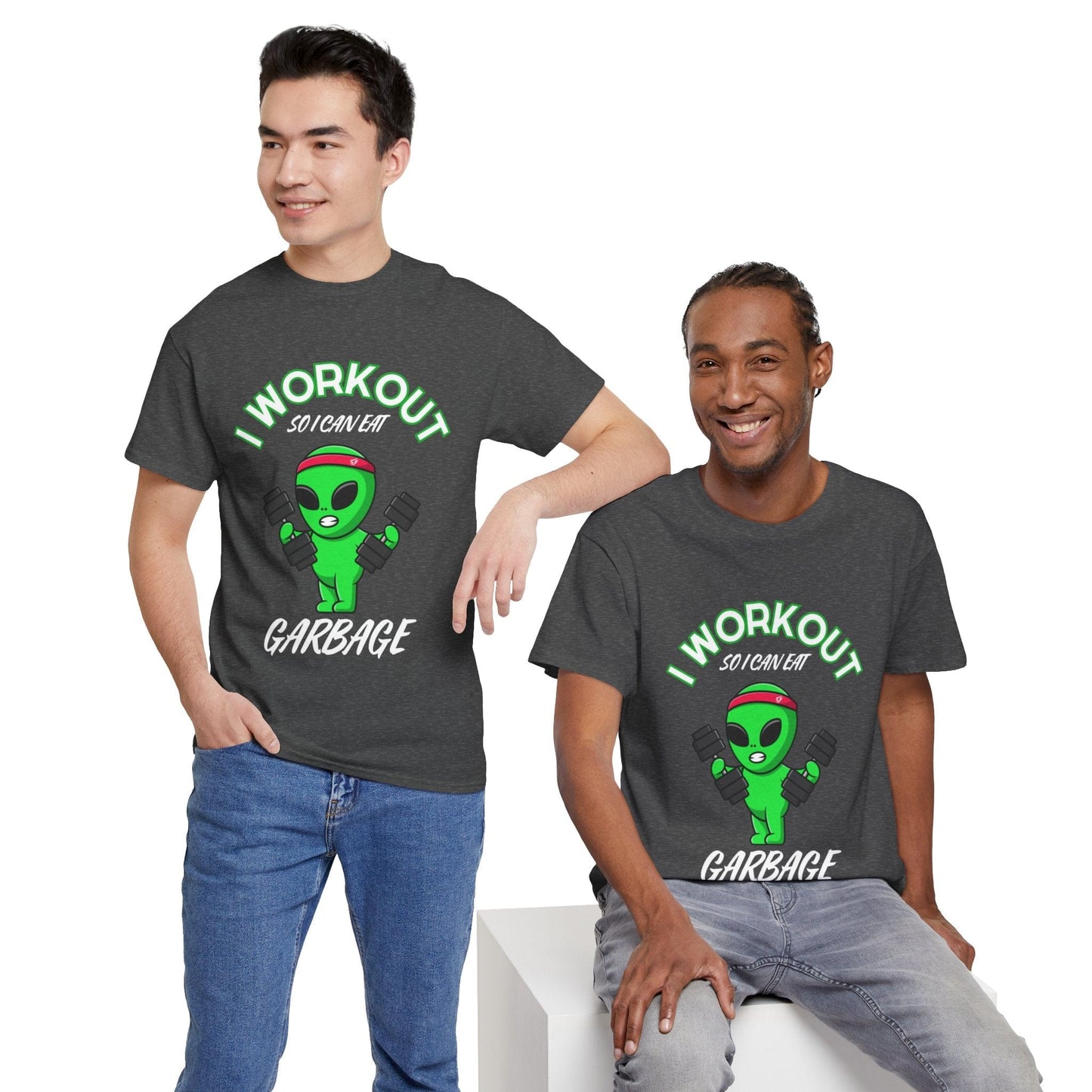 Alien I Workout So I Can Eat Garbage Graphic Tee Flashlander