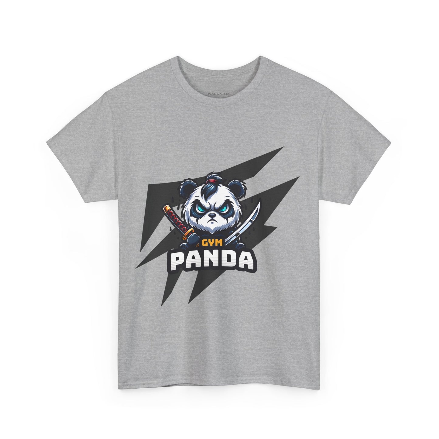 Panda Gym Samurai Shirt Flashlander Performance T-Shirt Cotton Unisex Charcoal Black Graphic Tee