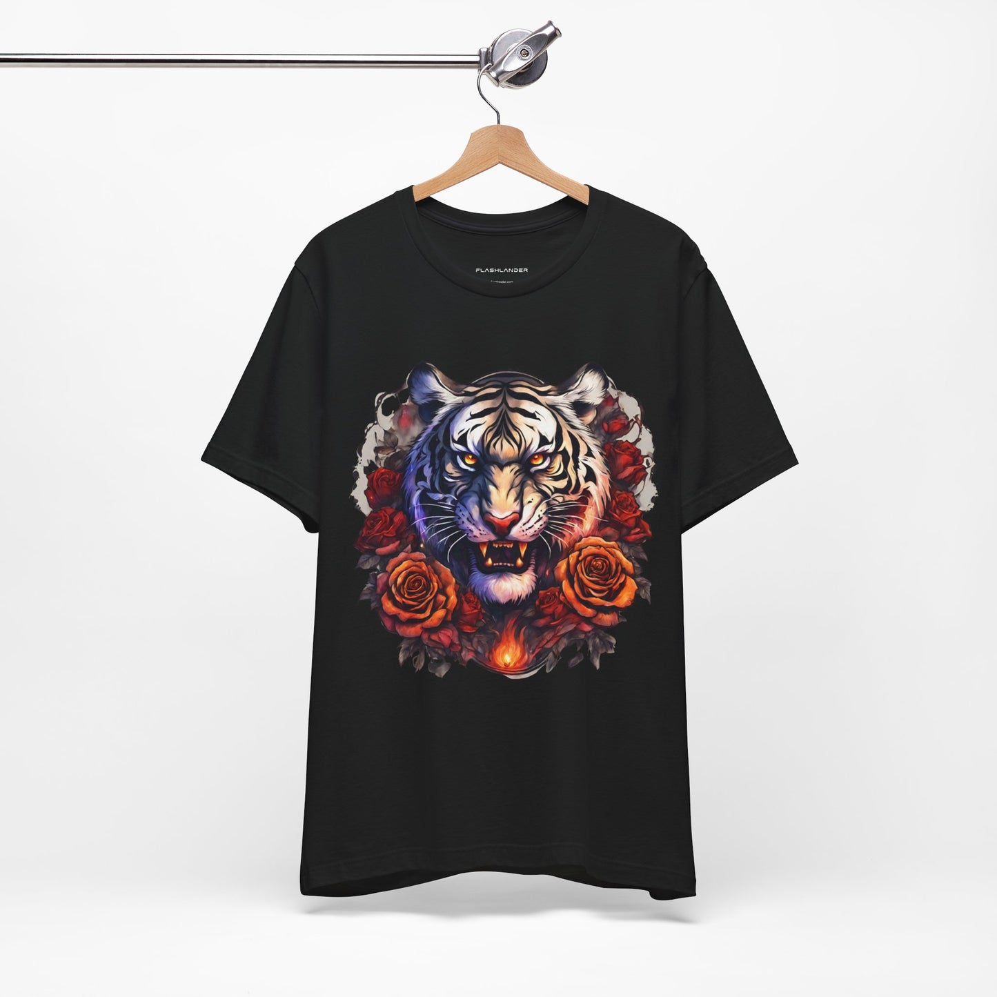 White Tiger Flames Flashlander Gym Shirt