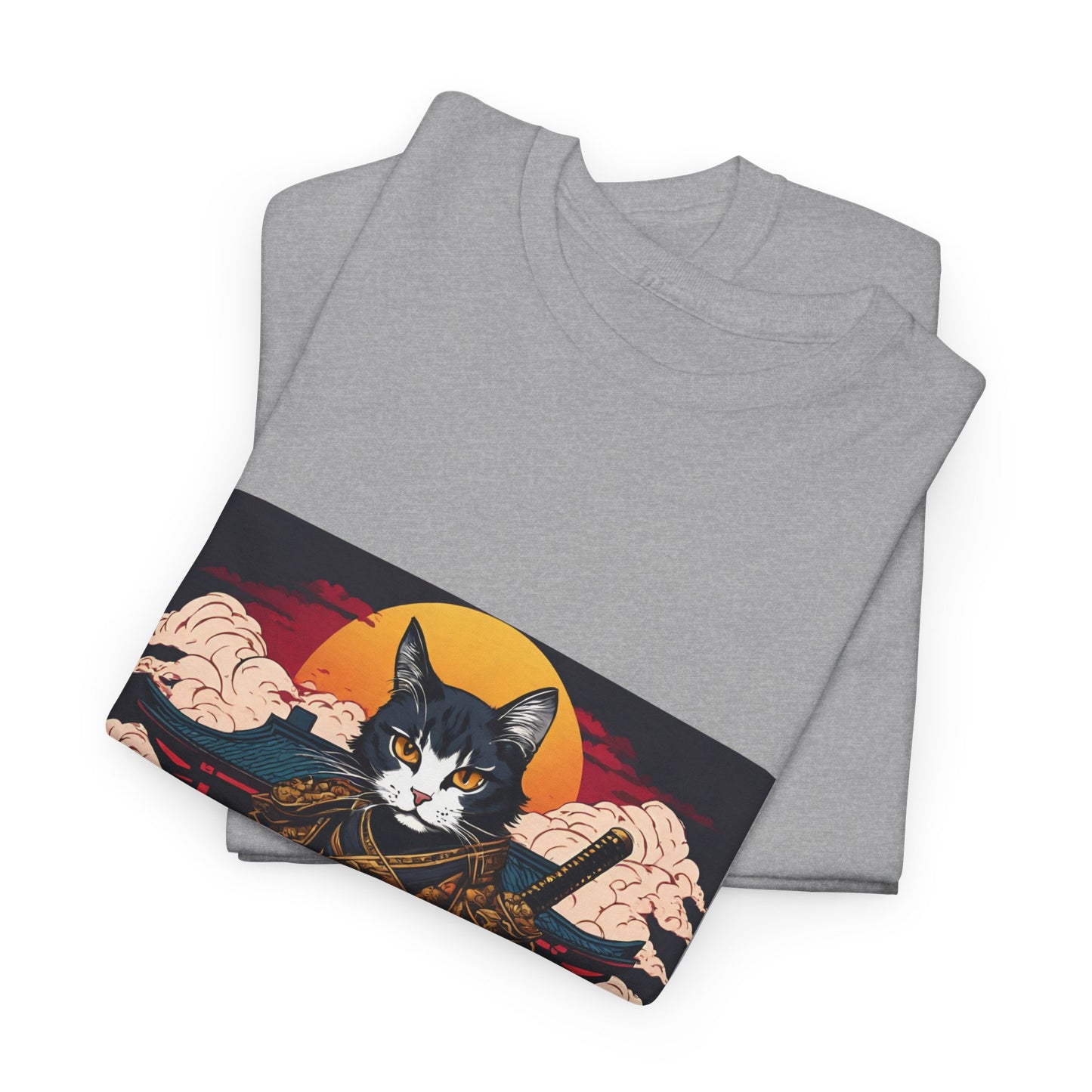 Samurai Cat Cartoon Anime - Flashlander Gym Shirt