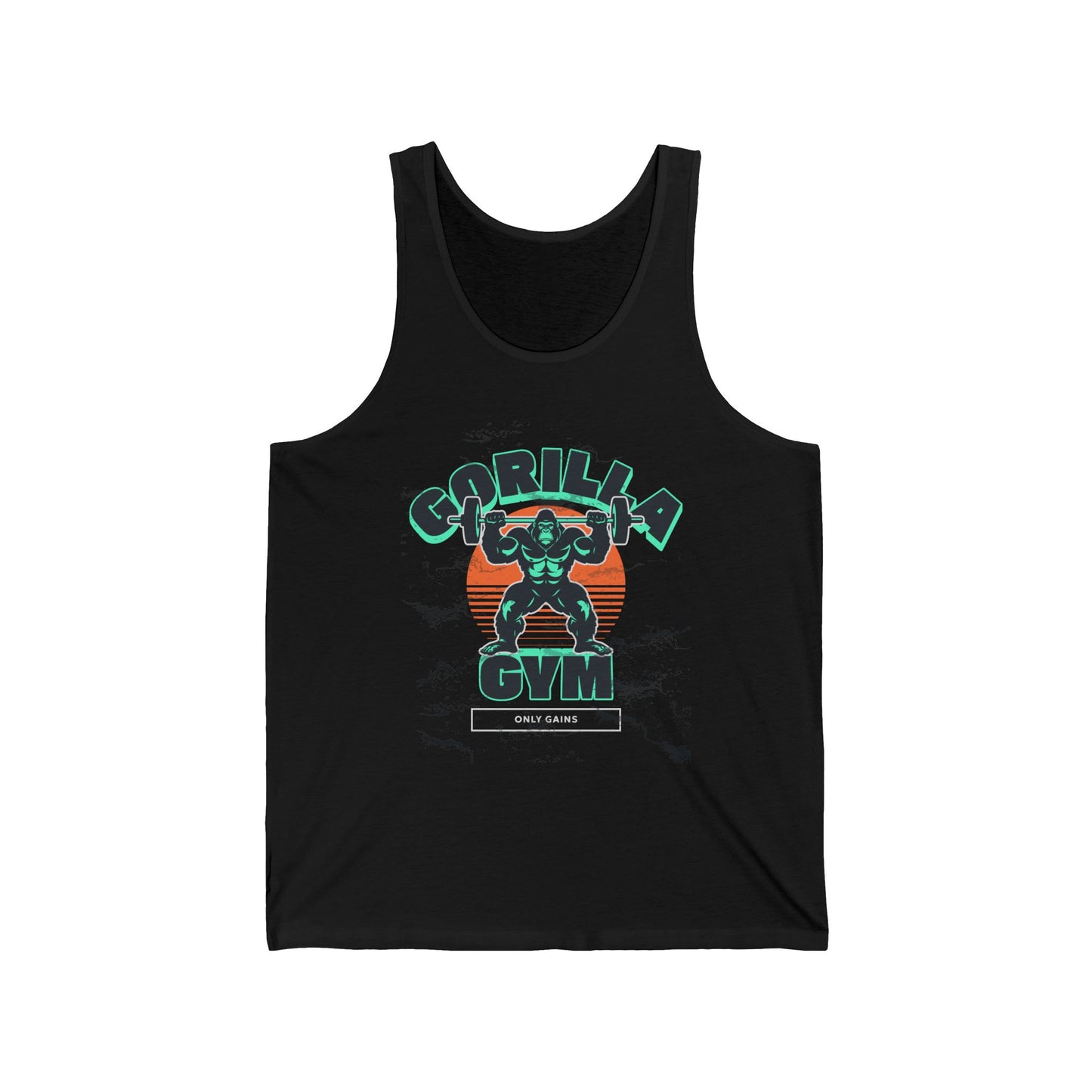 Gorilla Gym Bodybuilding Cotton Unisex Jersey Tank Flashlander Charcoal Black