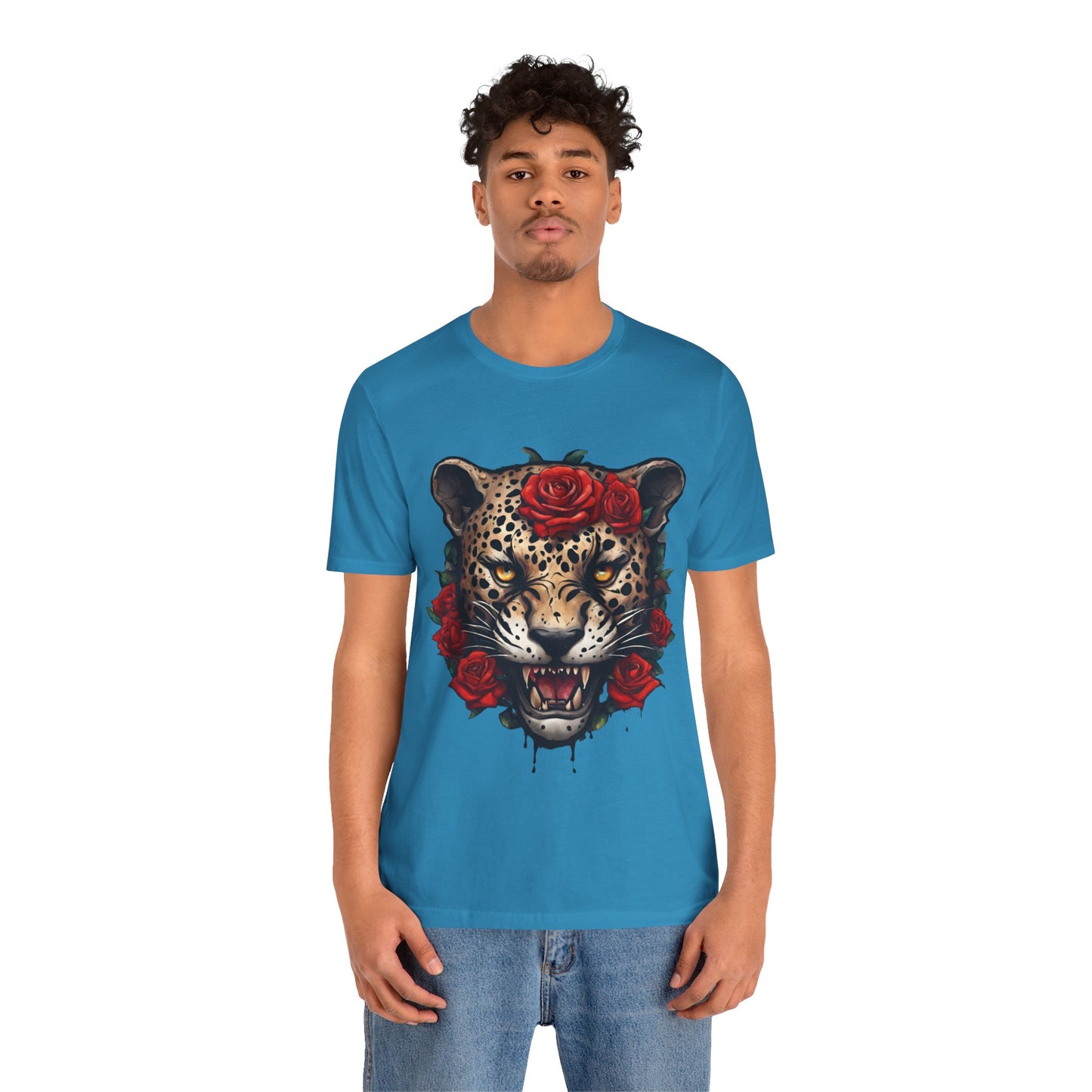 Jaguar Flames and Roses Graphic Tee Flashlander