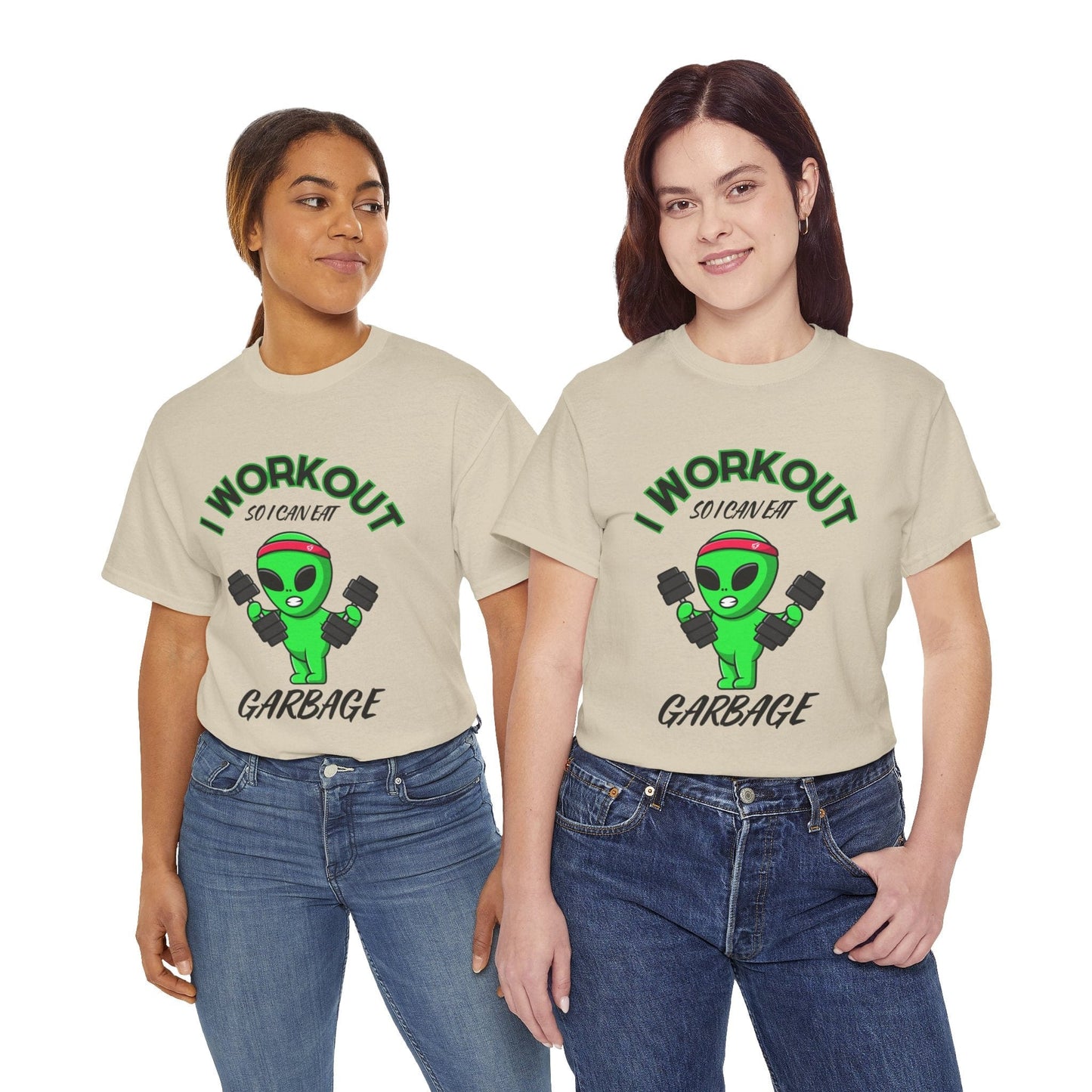 Alien I Workout So I Can Eat Garbage Graphic Tee Flashlander